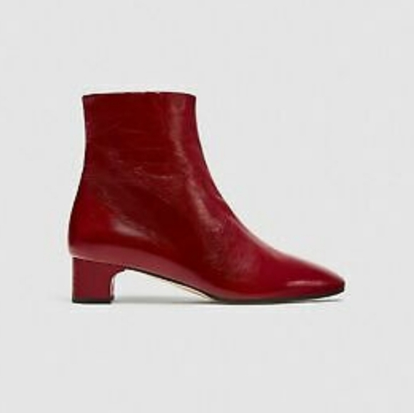 red patent boots zara